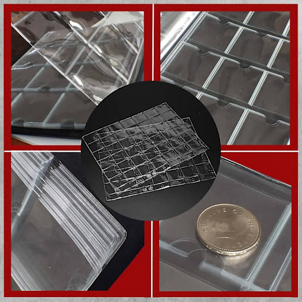 10 st 42 Fack Transparenta Myntfickormappblad Förvaringssamling Album Pvc Album Samla