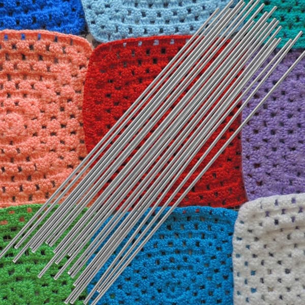 10 st rostfria stålstift för stickbräda stickning och virkningstillbehör 2x200 mm