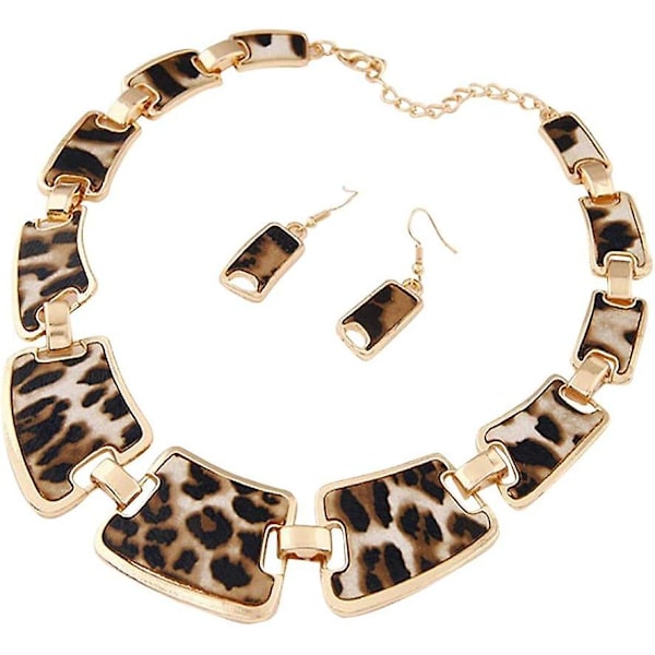 Bröllopshalsband Kvinna Mode Halsband Och 1 Par Örhängen Set (brun, Storlek)