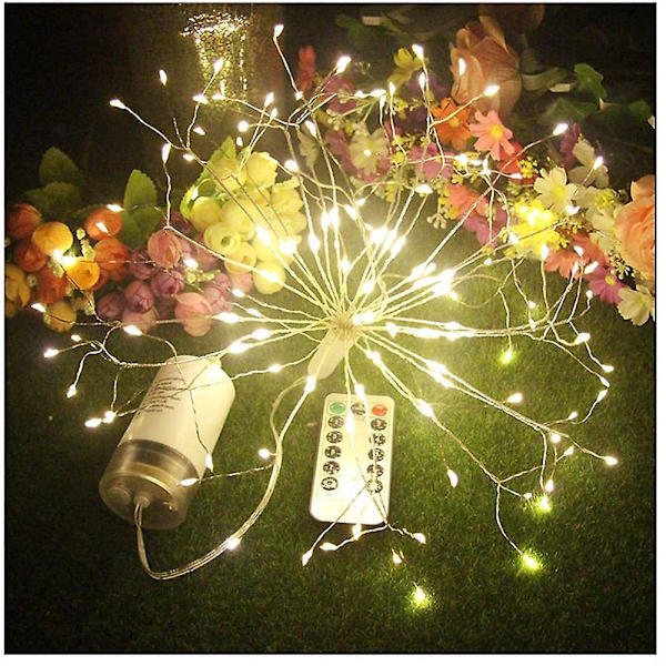 LED-ljusslinga 2 st 180 LED Fyverkeriljus 8 lägen