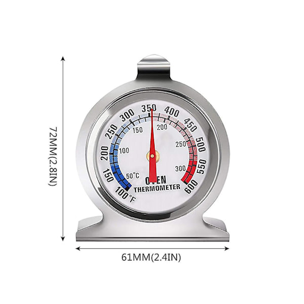 Ugnstermometer 100-600 F Instant Läsning, Hängande och Panelbas