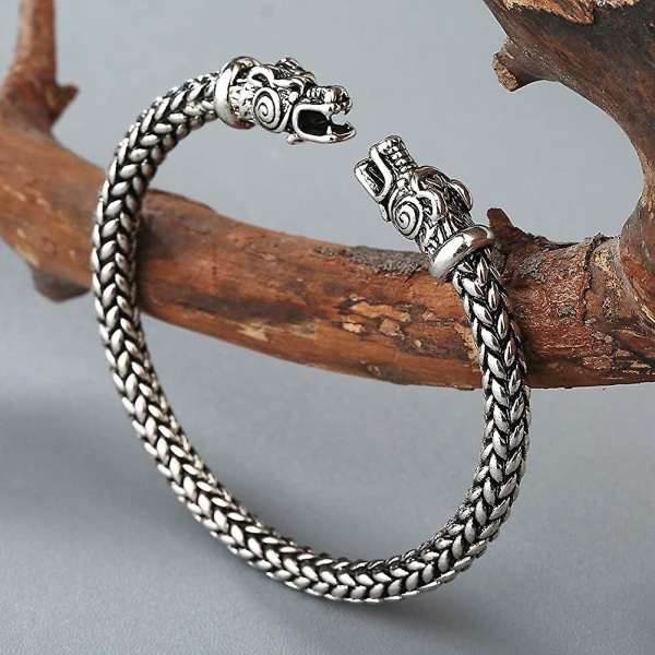 Herrar Dubbel Armband, Lmell Nordisk Justerbar Rostfritt Stål