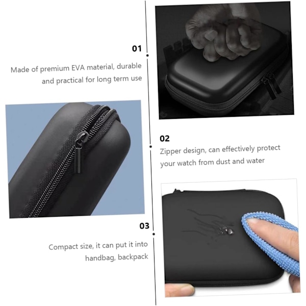 Eva Digital Produktförvaringsväska Robust USB-kabelorganisatör Mobil Diskfodral Svart 14x10x4cm 2st/förpackning