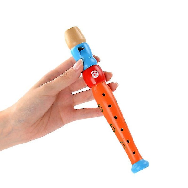 Træ-Plastik Piccolo Fløjte Musikinstrument Tidlig Uddannelse Legetøj 1stk - tilfældig Farve
