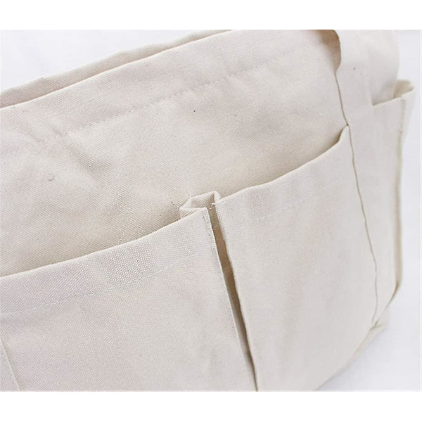 Damen Canvas Håndveske Skulderveske, Vaskbar Handleveske Med Separate Lommer, Stor Kapasitet Svart