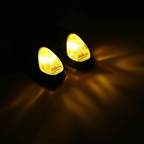 Motorcykel Blinklys, Universelle Motorcykel Blinklys LED Motorcykel Flush Mount Blinklys Lygte Amber Sort Skal (2 stk