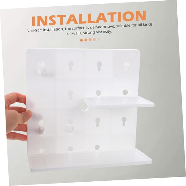 Selvklæbende Pegboard Organizer Væg Pegboard Holder Multifunktionel Opbevaring til Husholdning