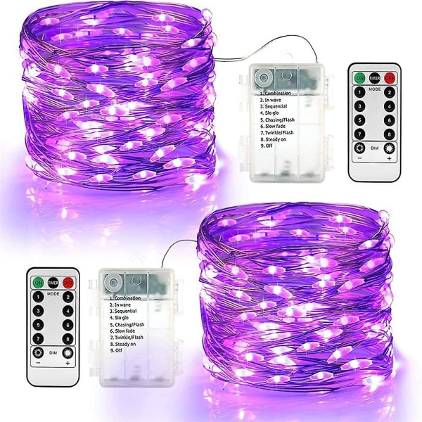 2 Pack Solar String Lights 10m 33ft 100leds Fairy Copper Wire