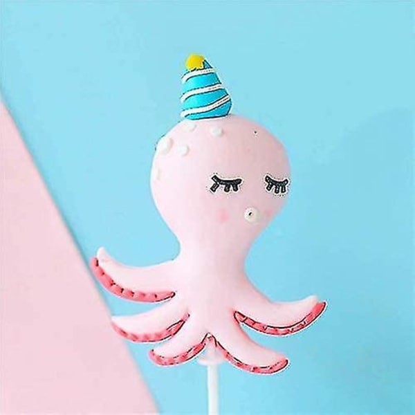 12 stk 3D Havtemakakepynt Topperer Sjøhest Hval Klovnefisk Dyrekake Topper Plukker For Barn Babyshower Dåp Bursdagsfest