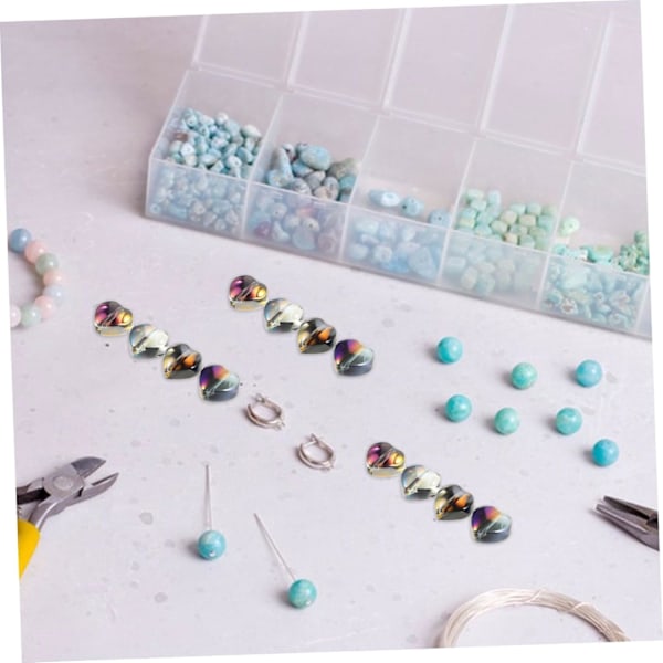 DIY Smykkelaging Hjerte Glassperler Fargerike Gradientperler