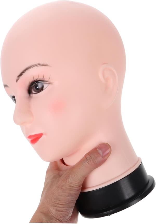 Profesjonell parykkutstillingsmannekenghode for styling, plasthodeform for kvinner, brillehette