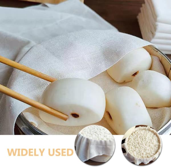 3 st non-stick ångdyna ångmatta bomull återanvändbara beige ångkorgsfoder