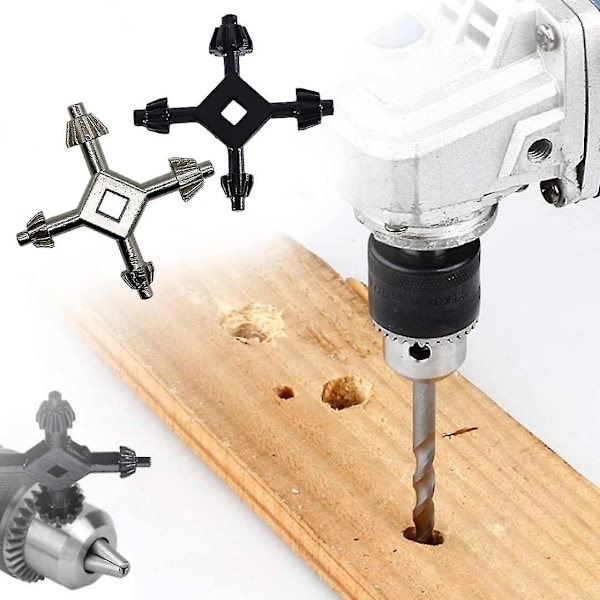 Chuck-nyckelset 4-vägs Borrpress Chuck-nycklar Kombination Borrpress Chuck för Borr Reparationsverktyg