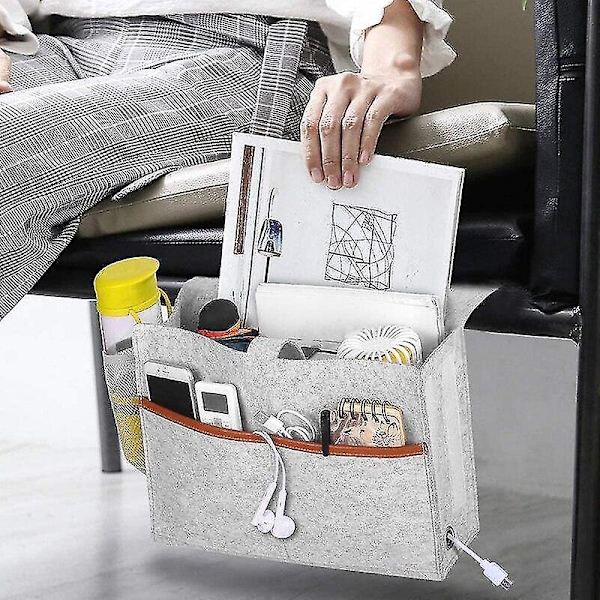 Sängbord Organizer Filtförvaring Caddy Vävnadslåda Vattenflaska