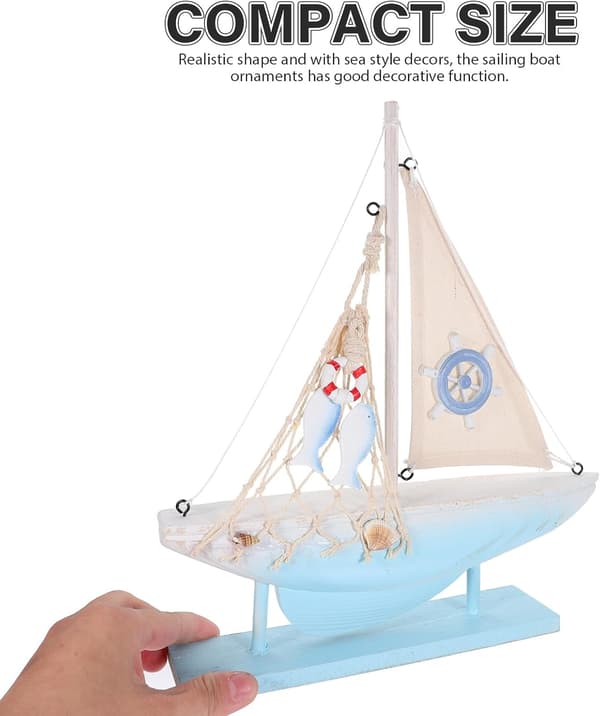 Ornament Stil Båtdekorasjon Tre Dekorativ Skrivebordsmodell Seilbåt Middelhavsseiling