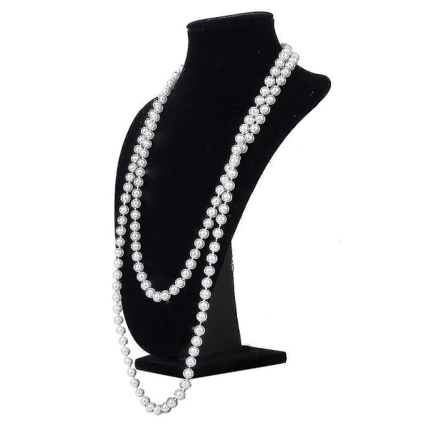 Fashion Bead Style Long Sweater Chain Halsband (vit)-liuyue