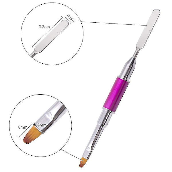2 stk Dobbeltsidede Polygel Pensel Picker Gel Negle Pensler