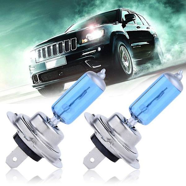 2 stk. H7 Xenon Halogen 5000K Bil Hvid Lygtepærer 12V 55W