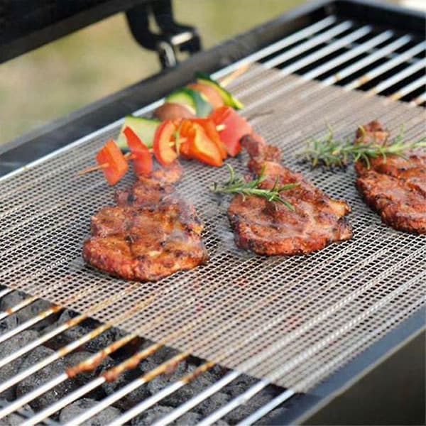 3 stk. BBQ Grill Mesh Mat Ikke-klæbende Grillplader
