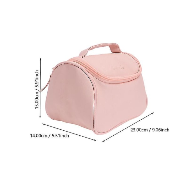 1 stk bærbar kosmetikkveske Enkel sminkeoppbevaringspose kosmetikkveske (rosa)