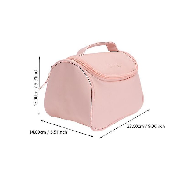 1 stk. Bærbar Kosmetikpose Enkel Makeup Opbevaringspung Kosmetiketui (pink)