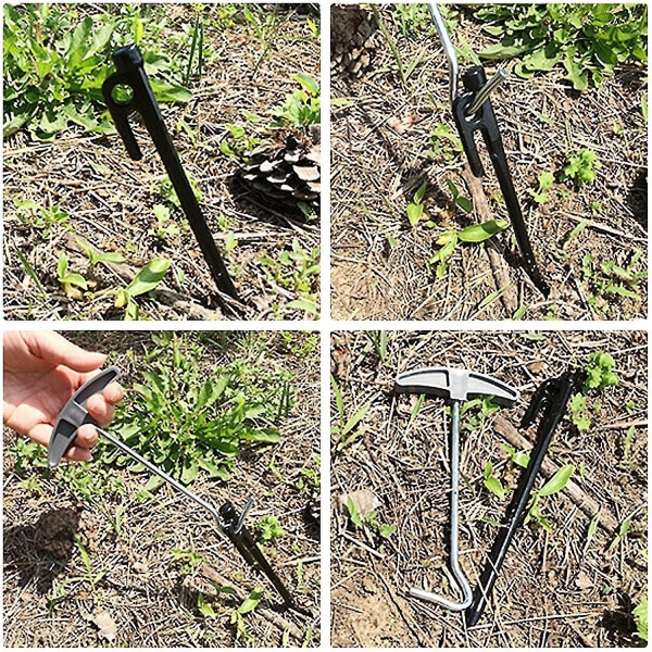 Tältpinne Markkrok Draghjälp Tunga Tältpinne Draghjälp För Camping Utomhus (2 Stycken, Grå)