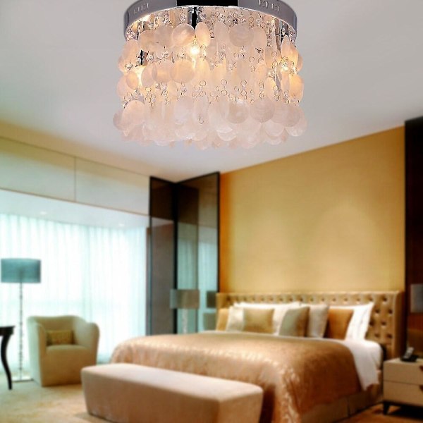 4-lys 40 cm Krystall Mini Flush Mount Lysarmatur Metall Krom