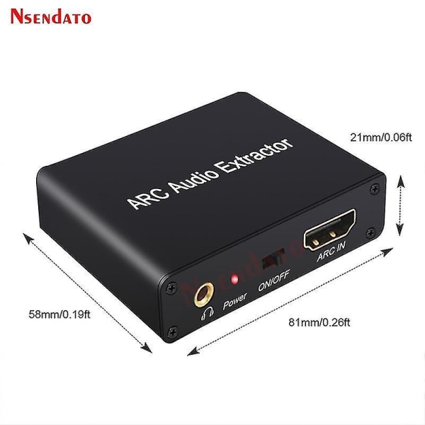 HDMI ARC Lyduttrekker DAC L/R Koaksial Konverter