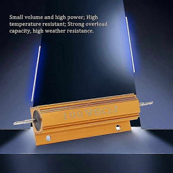 Guldbelagd Aluminium Effekt Resistor 100W, 8 Ohm 8R