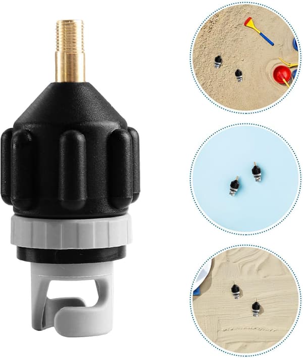3 stk. SUP Paddle Board Luftventiladapter Pumpeforbindelse, Sorte Oppustningsdyser til Kajak