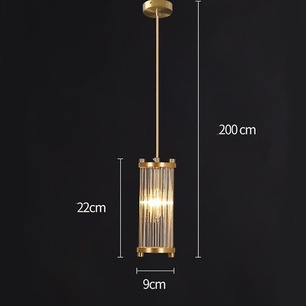 LED-hængelampe Køkkenø Soveværelse Krystal Guld