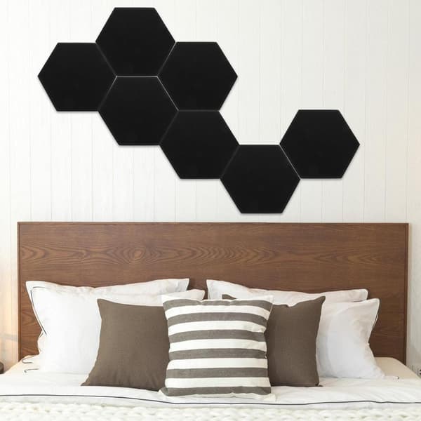 8 stk. sekskantede akustikkpaneler for vegger, lydabsorberende, lydisolerende filtmateriale, moderne