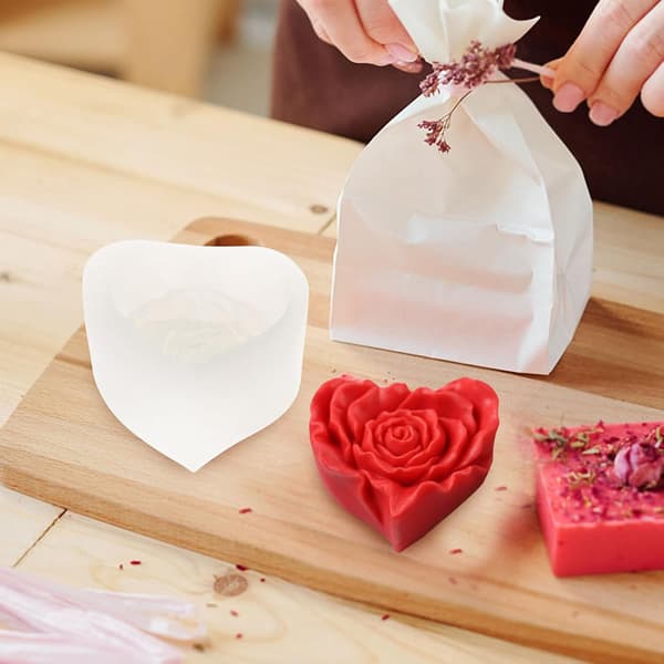 DIY Rosformad Silikon Tvålform för Hantverk, Form för Doftljus
