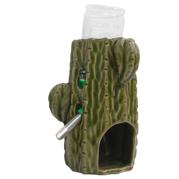2 stk/sett No Drypp For Glass Tank Hamster Vannflaske Med Stand Mus Dekorative Dark Green