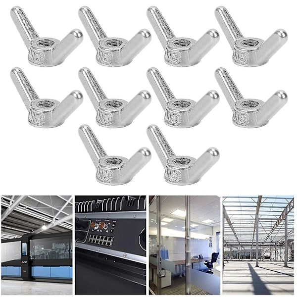 10 stk M8 Rustfritt Stål Vingmuttere Festeskruer Butterfly Claw Muttere Jernvare Tilbehør Baobao