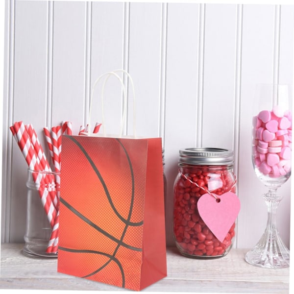 24 st Basketboll Kalaspåsar Snören Godisväska Kasse Butikspåsar Basketbollar Korg