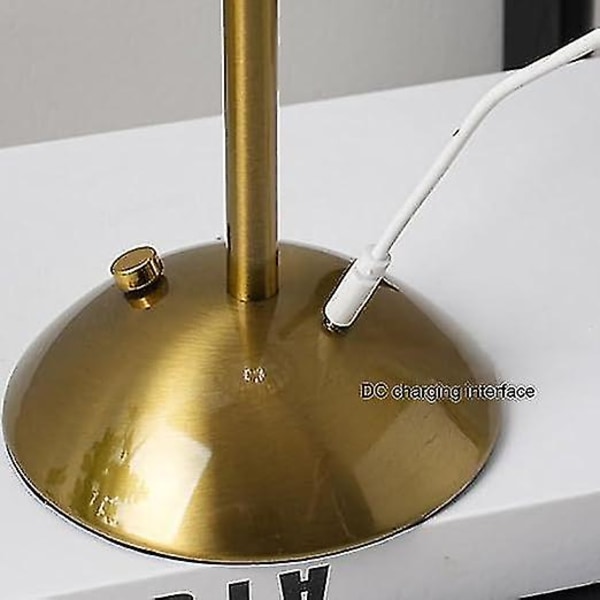 Kosketus-pöytälamput Pliseerattu himmennettävä sängynpäätylamppu USB-ladattava pöytälamppu vaaleanpunainen metalli sivulamppu olohuoneeseen oleskelutilaan makuuhuoneisiin Brown