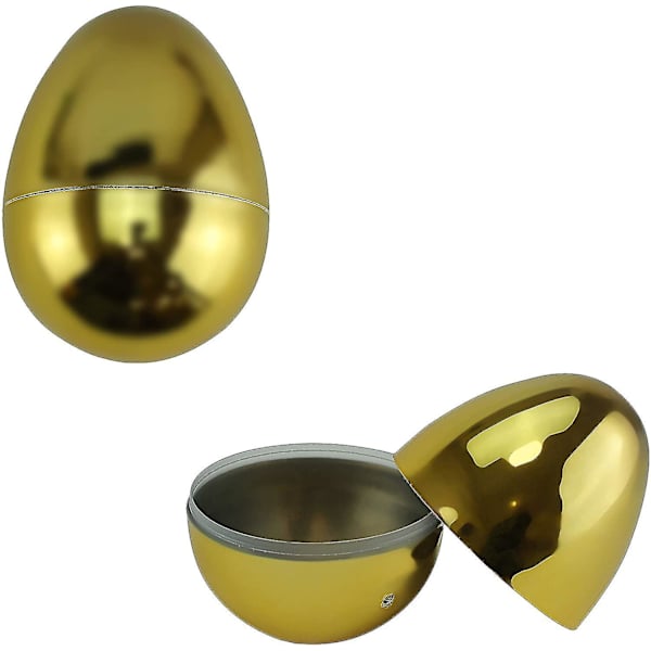 Stort Gyllene Återfyllningsbart Påskägg 1st Plast 10cmx7.4cm