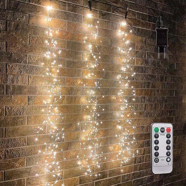 Stjernelysstreng Julelys 600leds Kobber Vandfald Lys
