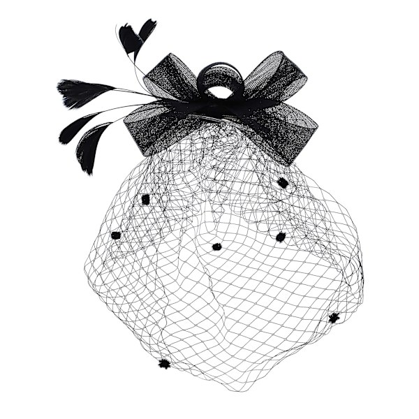 Jousipaikka Fascinator Hat Höyhenet Hiusnauha Ja Lyhyet Pitsihanskat Kukallinen Pitsihanskat