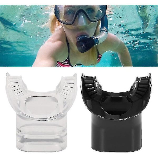 Sett med 2 silikon munnstykker for snorkel, Modell: Transparent - Modell:transparent