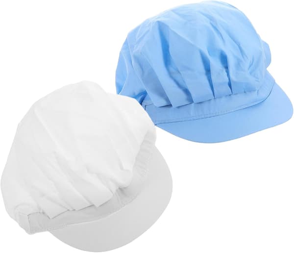 2 stk kokkehatt dekorativ polyester bomullshatt for restaurant servitør kokkeuniform
