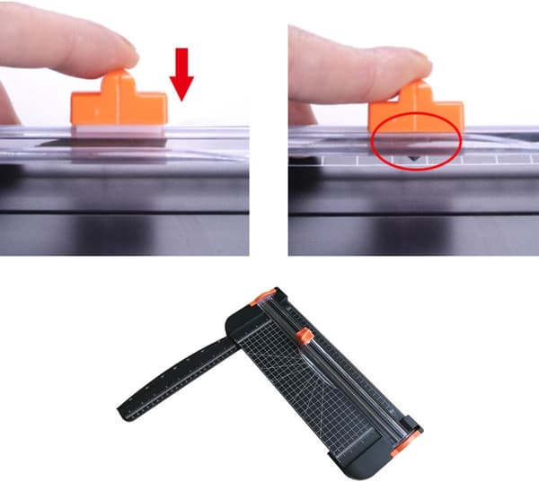 A4 trekantpapirkutter giljotin med skyveblad bærbar papirtrimmer for scrapbooking