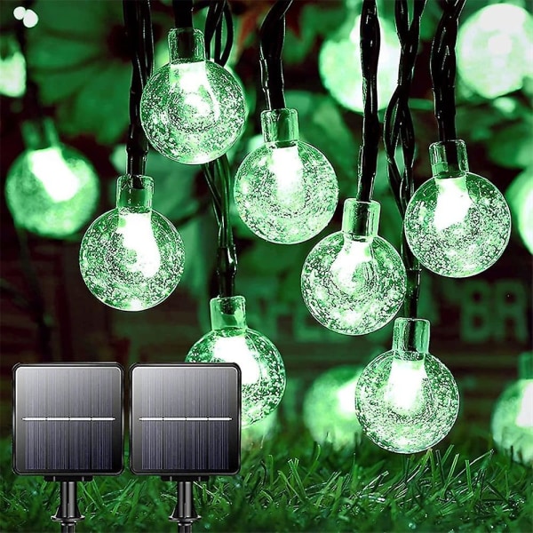 2 Pack Crystal Globe Solar String Lights Outdoor 10m 100leds