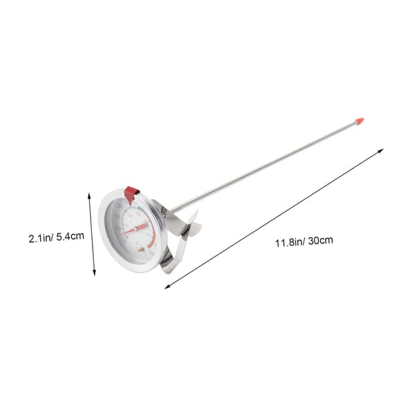 2 stk frityrtermometer i rustfritt stål med klips, 20 cm 30 cm høytemperaturmåler