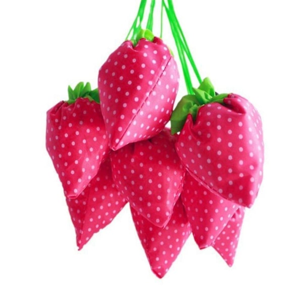 1 stk Jordbær sammenleggbar handlepose Miljøvennlig