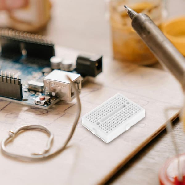 6 stk. Mini Loddefri Breadboards Eksperimentsæt Perforerede Printplader Hvid