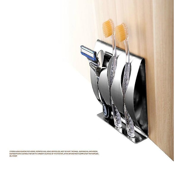 Tannbørsteholder med barberhøvelholder Rustfri Stål Organizer