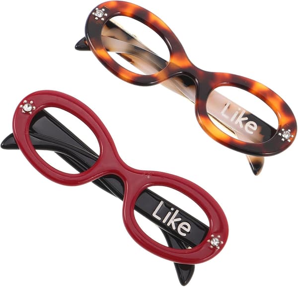 2 stk. acetat hårspenner leopard hårnåler solbrilleformet hårklemme styling klemmer