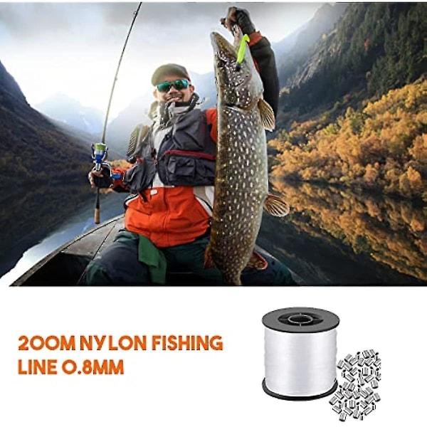 Flettet Fiskesnor 656 Fod Transparent Fiskesnor 08mm Diameter Stærk Nylontråd Slidstærk Robust Holdbar Reb